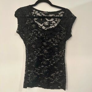 Guess Black Lace Top